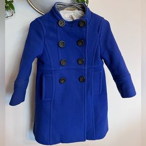 J Crew Crewcuts Girls Wool Peacoat Rich Blue - 3